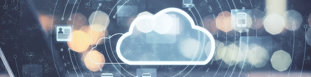 cloud graphic over laptop