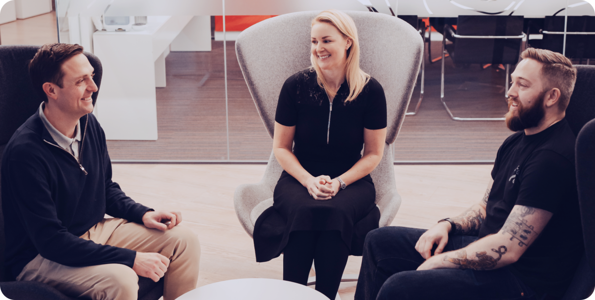 Colleagues in office talking